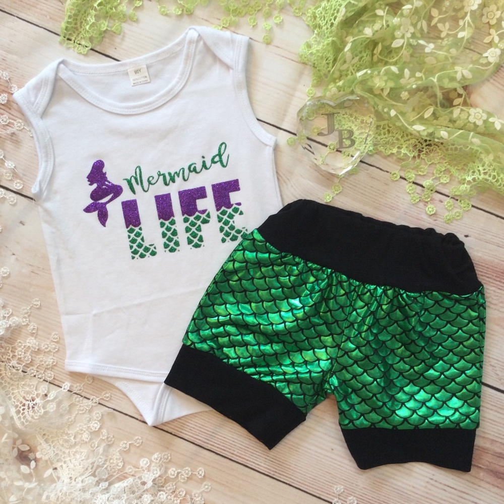 Baby Girls Mermaid Outfit - Picture 1 of 3